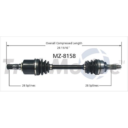 Surtrack Axle Cv Axle Shaft, Mz-8158 MZ-8158